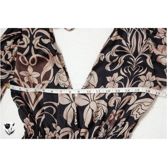 Eugenia Fernández Dress XS Boho Floral Ruffle Mini Long Sleeve Deep V Colombia - Picture 8 of 11